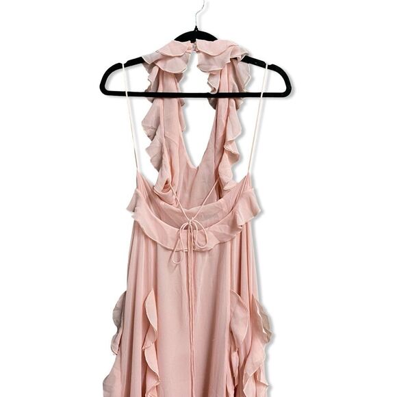 Sau Lee Fiona Dress Baby Pink Ruffle Maxi chiffon gown wedding prom Revolve 4 - Picture 7 of 12